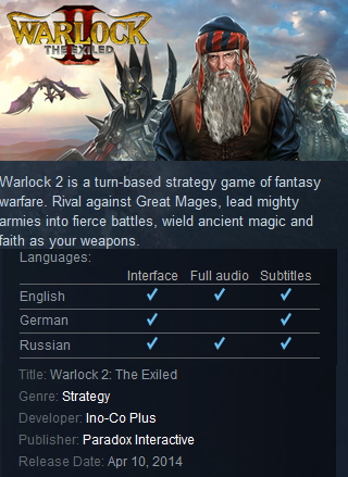 Warlock 2: The Exiled Steam - Click Image to Close